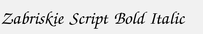 Zabriskie Script-Bold Italic